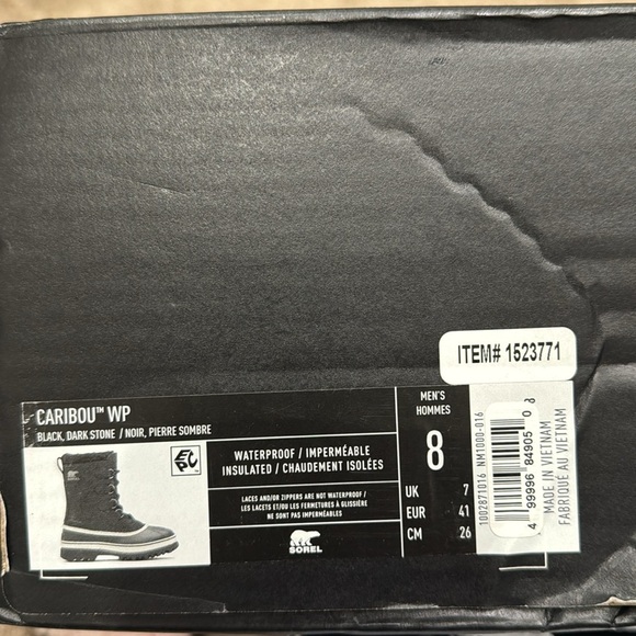 Sorel Mens Caribou Waterproof Winter Snow Boots Size 8 - Picture 7 of 7